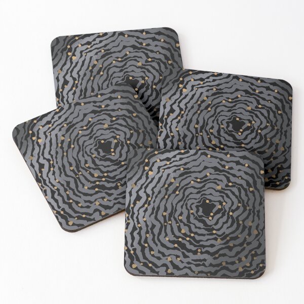 Item preview, Black Gold Spiral Vortex - Charcoal Waves with Golden Flecks Abstract designed and sold by TheArtOfTreble.