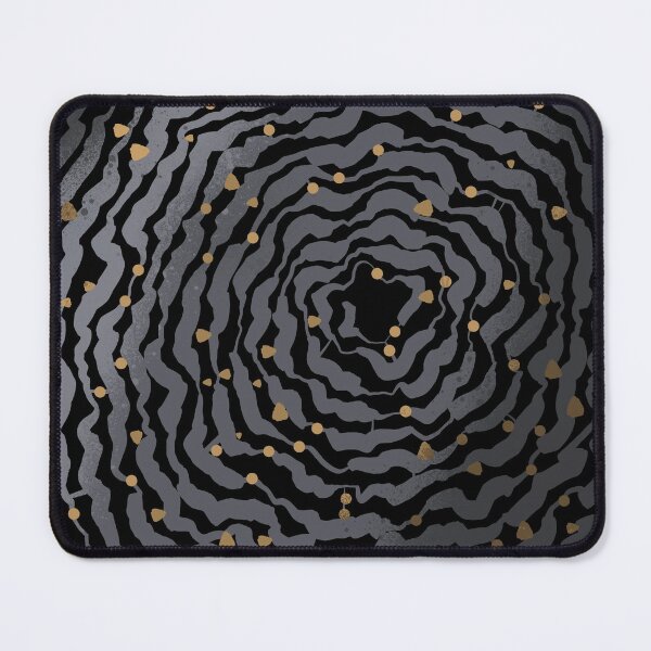 Item preview, Black Gold Spiral Vortex - Charcoal Waves with Golden Flecks Abstract designed and sold by TheArtOfTreble.