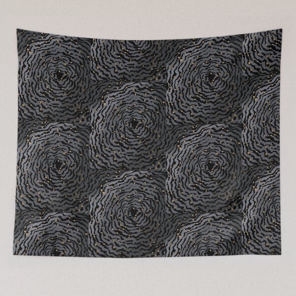 Item preview, Black Gold Spiral Vortex - Charcoal Waves with Golden Flecks Abstract designed and sold by TheArtOfTreble.