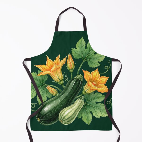 Item preview, Watercolor Zucchini Vegetables with Yellow Blossoms designed and sold by LinaValearte.
