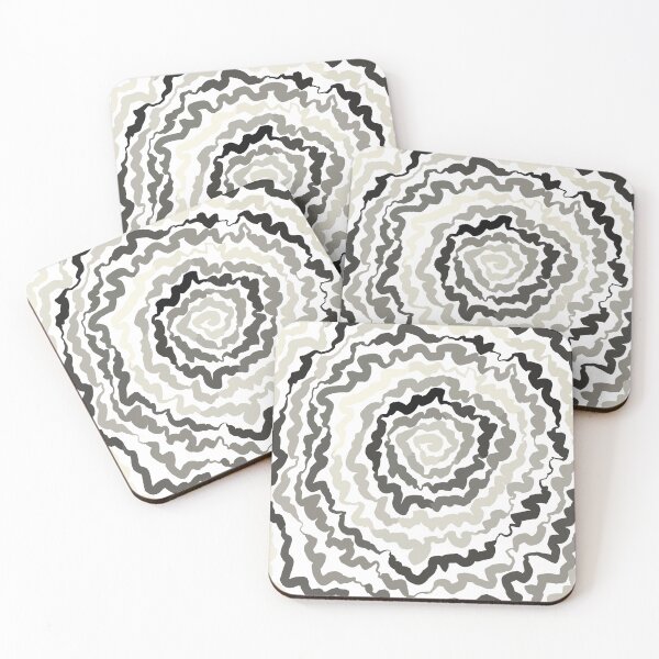 Item preview, Grayscale Spiral Mandala - Soft Beige Gray Black Wavy Agate Pattern designed and sold by TheArtOfTreble.