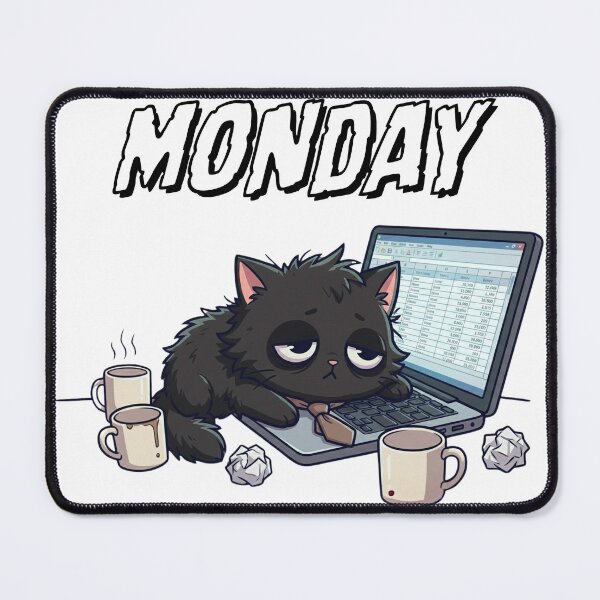 Item preview, Monday Exhausted Office Cat designed and sold by ZpawStudio.