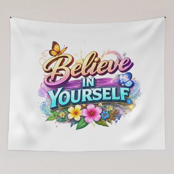 Item preview, Believe In Yourself Inspirational Floral Motivation Design designed and sold by Combat Skies.