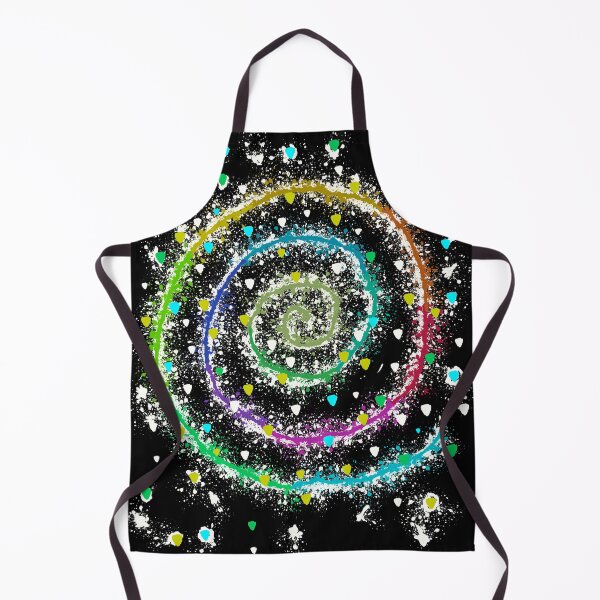Item preview, Rainbow Confetti Spiral - Colorful Rings with White Splatter and Triangles on Black designed and sold by TheArtOfTreble.