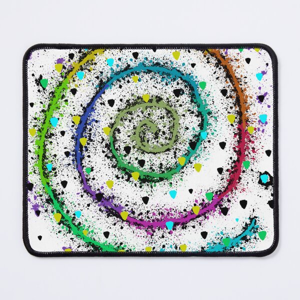 Item preview, Rainbow Confetti Chaos Spiral - Color Rings with Black Splatter and Triangles on White designed and sold by TheArtOfTreble.