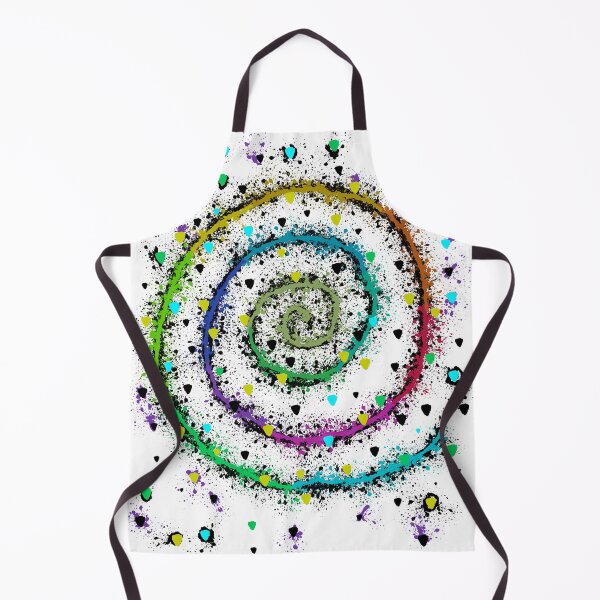 Item preview, Rainbow Confetti Chaos Spiral - Color Rings with Black Splatter and Triangles on White designed and sold by TheArtOfTreble.