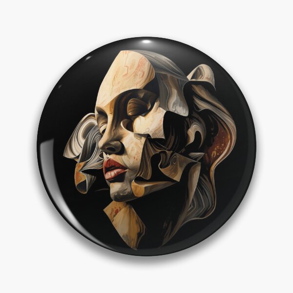 Item preview, Fragmented Face – Modern Surrealist Cubist Portrait designed and sold by PLUSHIWORLDtm.