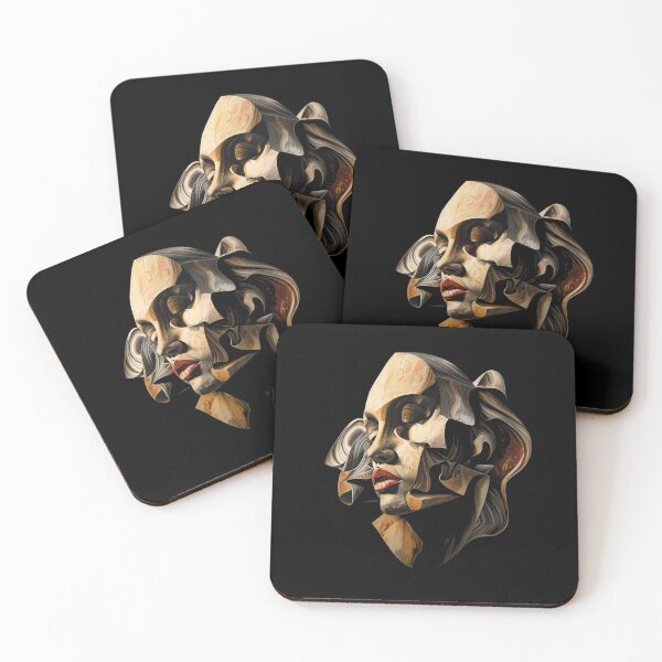Item preview, Fragmented Face – Modern Surrealist Cubist Portrait designed and sold by PLUSHIWORLDtm.