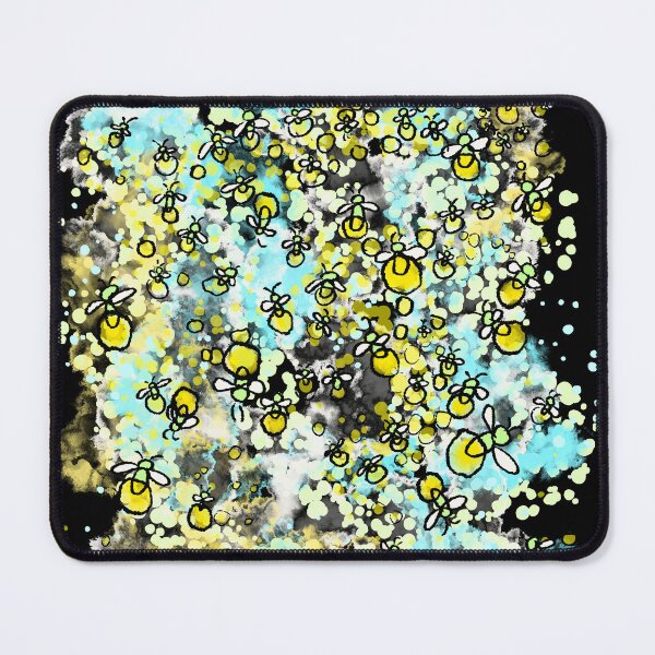 Item preview, Firefly Swarm Splatter - Turquoise Gold Firefly Watercolor Pattern designed and sold by TheArtOfTreble.