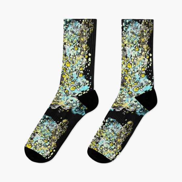 Item preview, Firefly Swarm Splatter - Turquoise Gold Firefly Watercolor Pattern designed and sold by TheArtOfTreble.
