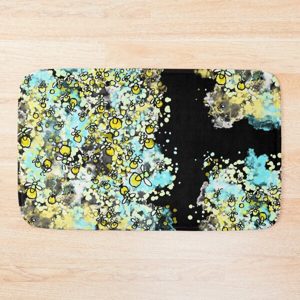 Item preview, Firefly Swarm Splatter - Turquoise Gold Firefly Watercolor Pattern designed and sold by TheArtOfTreble.