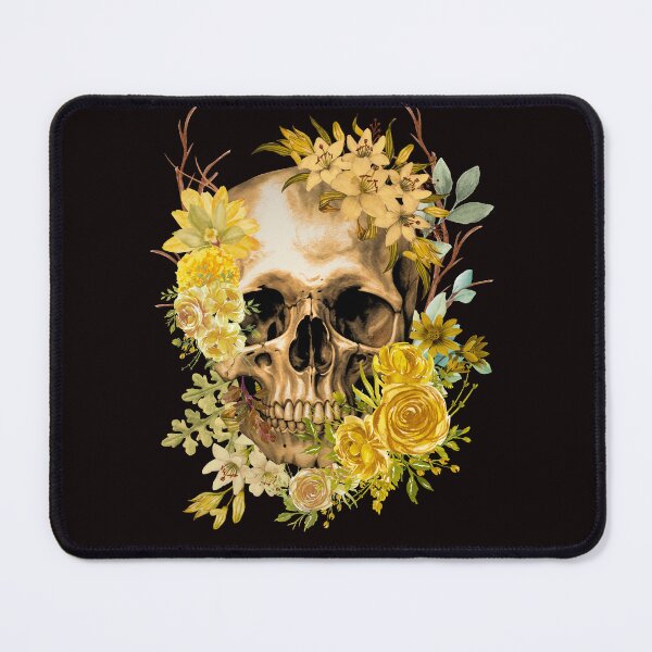 Item preview, Tattoo Style Skull with Flowers Shirt – Dark Art Graphic Tee designed and sold by SKULLARTISTRY.