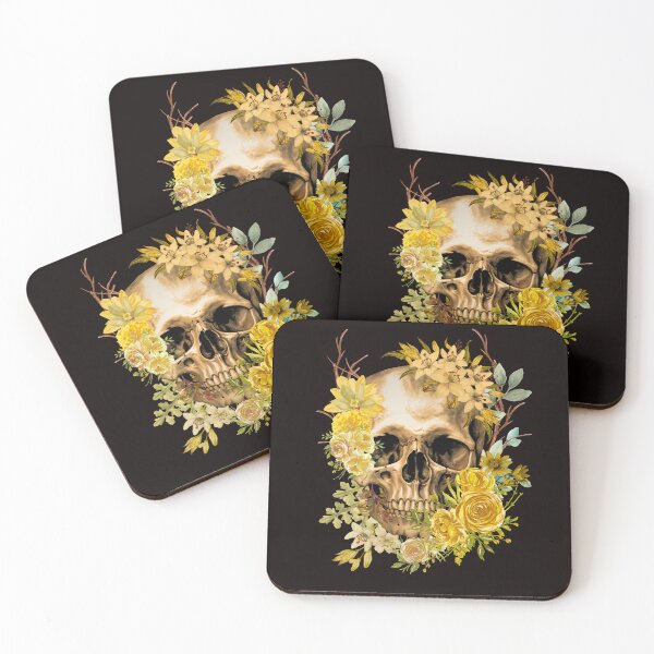 Item preview, Tattoo Style Skull with Flowers Shirt – Dark Art Graphic Tee designed and sold by SKULLARTISTRY.