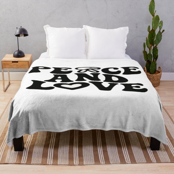 Item preview, Peace and Love” Retro Typography Art – Playful Positive Quote with Symbols & 60s Vibes designed and sold by Bright Nest Studio.