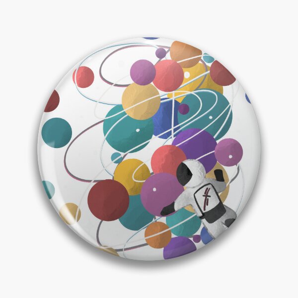 Item preview, Astronaut in Colorful Orbs - Retro Cosmic Planets and Orbital Trails designed and sold by TheArtOfTreble.
