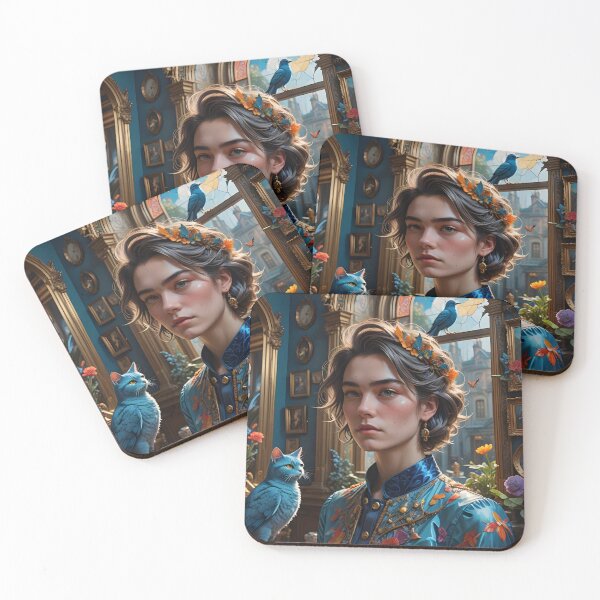 Item preview, Timeless style: Portrait in shades of blue designed and sold by KunstGeist.
