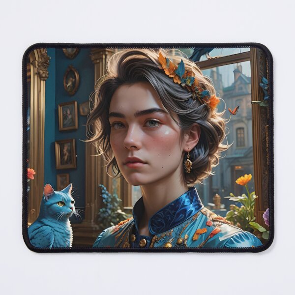 Item preview, Timeless style: Portrait in shades of blue designed and sold by KunstGeist.