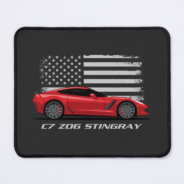 Item preview, Red Chevy Corvette C7 Z06 Flag Illustration designed and sold by blackdogshop.