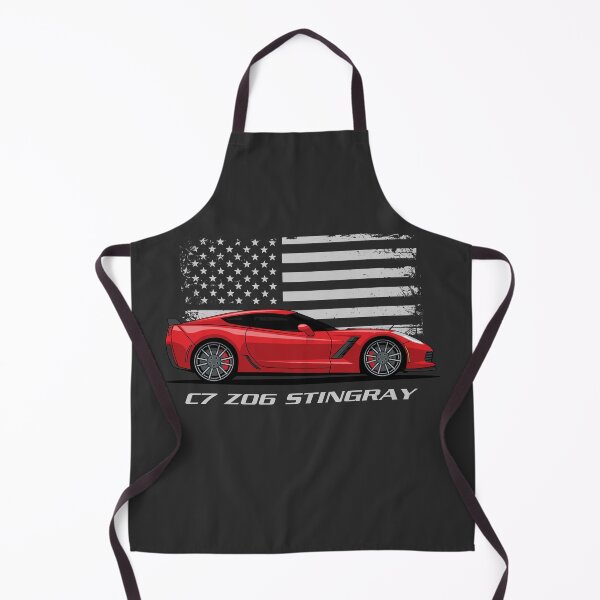 Item preview, Red Chevy Corvette C7 Z06 Flag Illustration designed and sold by blackdogshop.