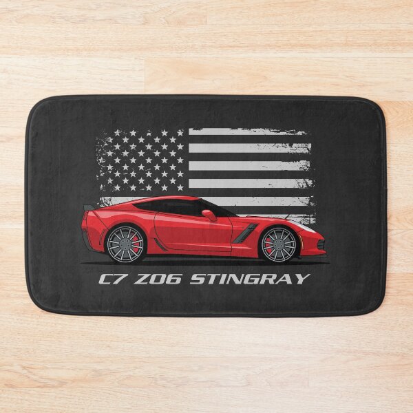 Item preview, Red Chevy Corvette C7 Z06 Flag Illustration designed and sold by blackdogshop.
