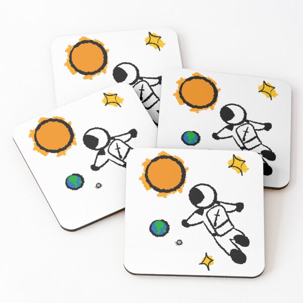 Item preview, Chunky Astronaut Doodle - Sun, Earth, Stars Space Adventure designed and sold by TheArtOfTreble.