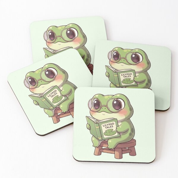 Item preview, Adorable Frog Reading 'Lilypad Tales' - Cute Frog Art for Nature Lovers designed and sold by soletstudio.