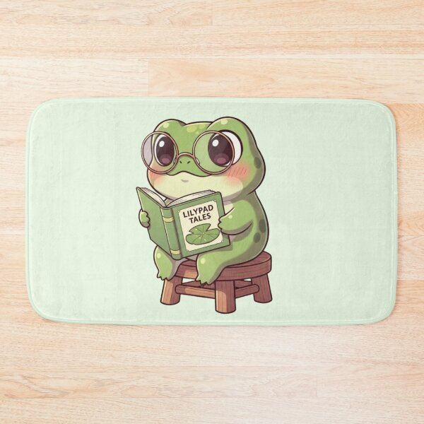 Item preview, Adorable Frog Reading 'Lilypad Tales' - Cute Frog Art for Nature Lovers designed and sold by soletstudio.