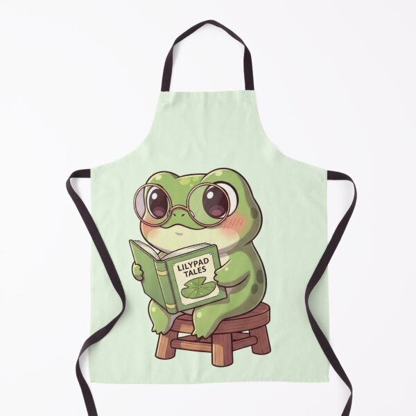Item preview, Adorable Frog Reading 'Lilypad Tales' - Cute Frog Art for Nature Lovers designed and sold by soletstudio.
