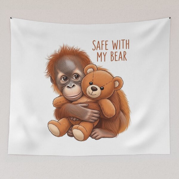 Item preview, Punch the Orangutan – Safe With My Bear designed and sold by FlamaC.