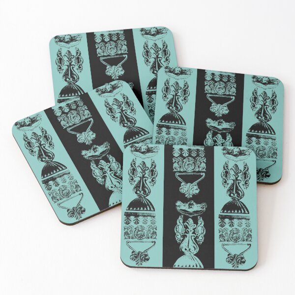 Item preview,  Antique Furniture Decorations Wide Stripe Teal & Black designed and sold by Digitalmyth's Designs.