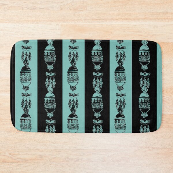 Item preview,  Antique Furniture Decorations Wide Stripe Teal & Black designed and sold by Digitalmyth's Designs.
