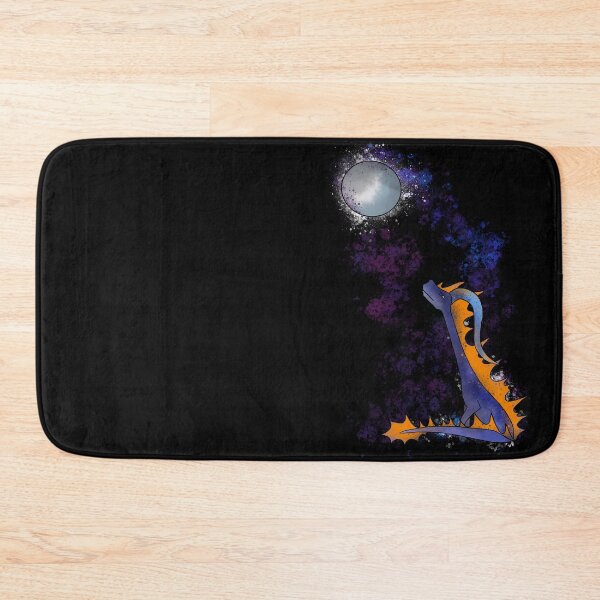 Item preview, Dragon Gazing at Moon - Cosmic Purple Nebula Splatter Fantasy designed and sold by TheArtOfTreble.