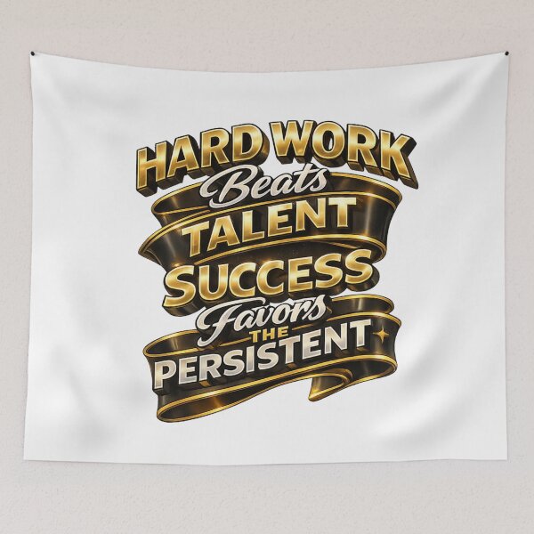 Item preview, Hard Work Beats Talent Motivation Art  designed and sold by Combat Skies.
