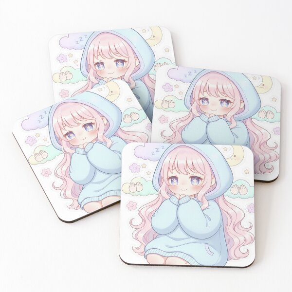 Item preview, Sleepy Kawaii Anime Girl – Pastel Cozy Chibi Illustration designed and sold by juman..