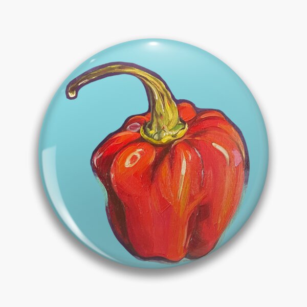 Item preview, Hand-painted Chili Pepper - Spicy Red Oil Painting Art designed and sold by Karolina Kulka.