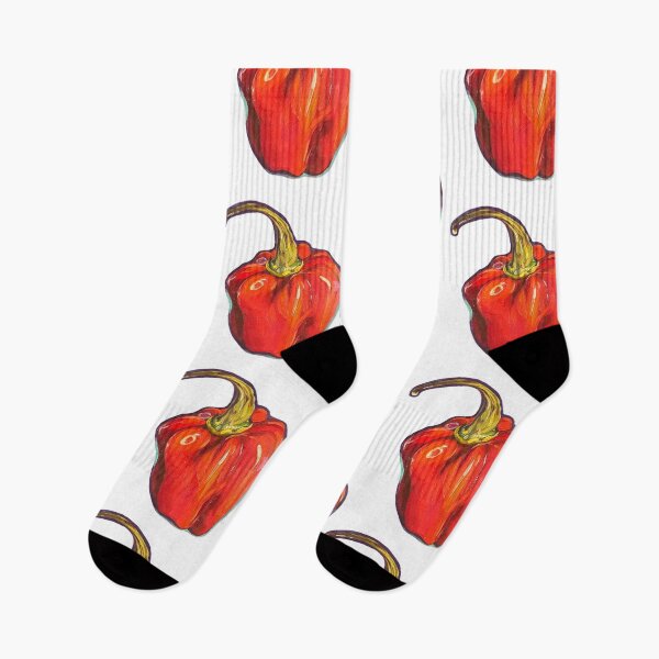 Item preview, Hand-painted Chili Pepper - Spicy Red Oil Painting Art designed and sold by Karolina Kulka.