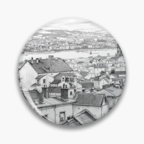 Item preview, View of a district in Lyon (France) designed and sold by jefboutique6150.