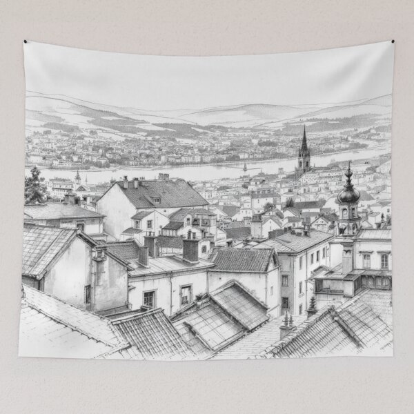 Item preview, View of a district in Lyon (France) designed and sold by jefboutique6150.