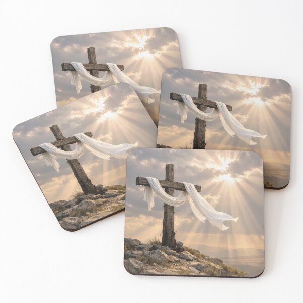 Item preview, Easter Cross with a White Shroud Blowing in the Wind designed and sold by Maria Dryfhout.