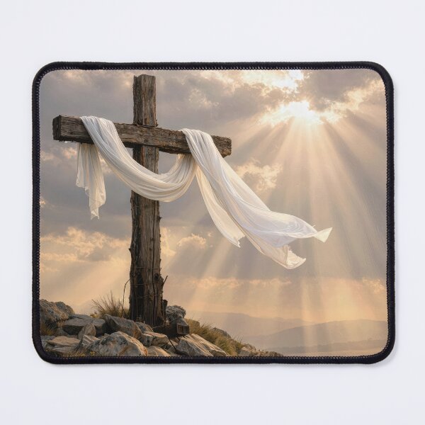 Item preview, Easter Cross with a White Shroud Blowing in the Wind designed and sold by Maria Dryfhout.
