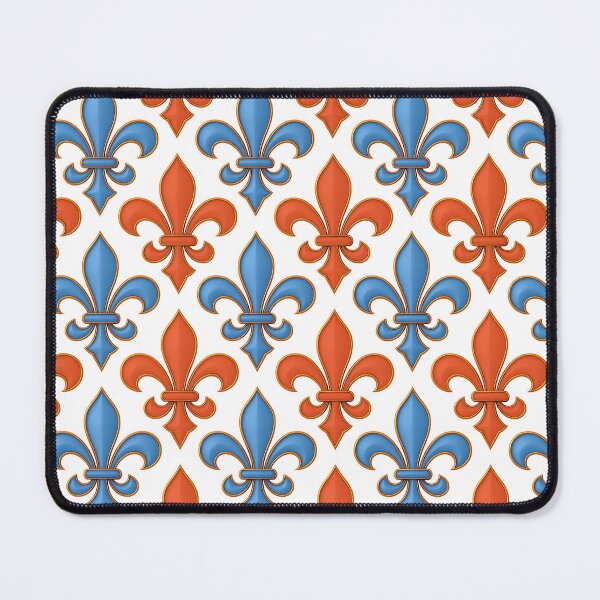 Item preview, Blue And Orange Fleur-de-lis Design On White  designed and sold by PatternTitan.