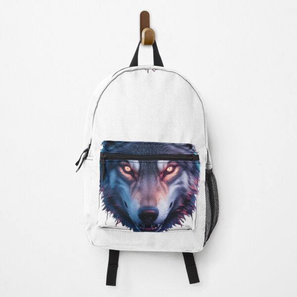 Item preview, An incredibly realistic 3D render of a wolf's head on a stylish and comfortable animal-themed . The wolf's eyes glow with an intense, mysterious light designed and sold by Cotton-station.