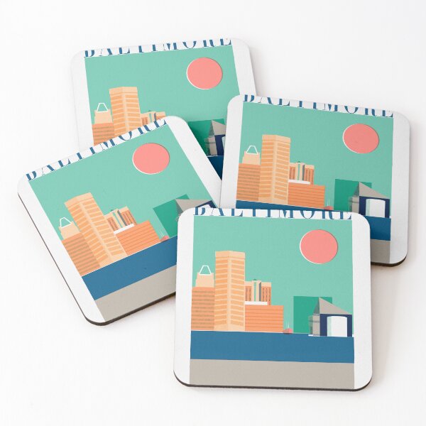 Item preview, Baltimore Inner Harbor Vintage Travel Poster designed and sold by Staci Wolfson Art & Design.