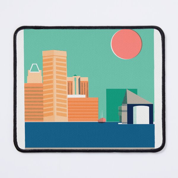 Item preview, Baltimore Inner Harbor Vintage Travel Poster designed and sold by Staci Wolfson Art & Design.