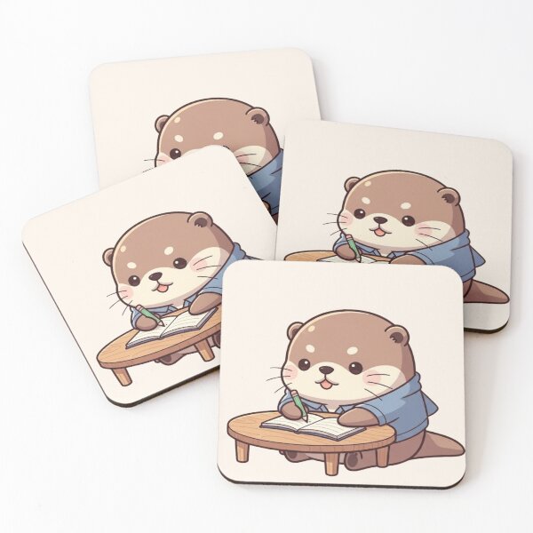 Item preview, Adorable Otter Writing in a Notebook - Cute Animal Art for Nature and Writing Lovers designed and sold by soletstudio.