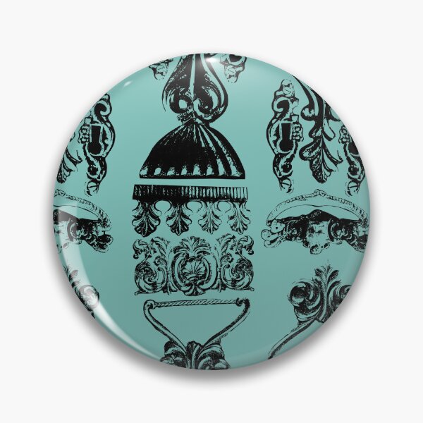 Item preview, Antique Furniture Decorations Stripe Black on Teal designed and sold by Digitalmyth's Designs.