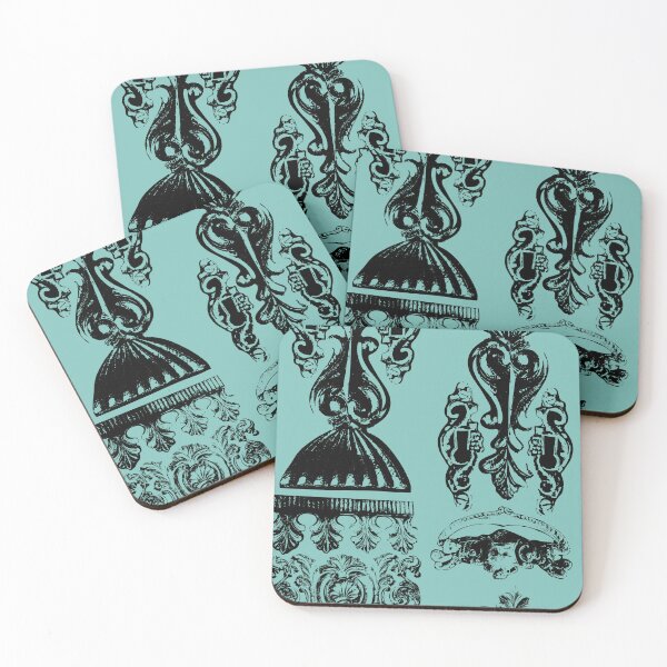 Item preview, Antique Furniture Decorations Stripe Black on Teal designed and sold by Digitalmyth's Designs.