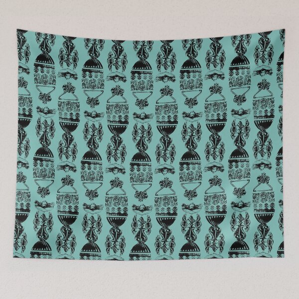 Item preview, Antique Furniture Decorations Stripe Black on Teal designed and sold by Digitalmyth's Designs.