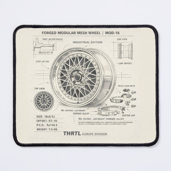 Item preview, Forged Modular Mesh Wheel Blueprint – MOD-16 Industrial Edition | THRTL Europe Division Automotive Art designed and sold by ClassicThrottle.