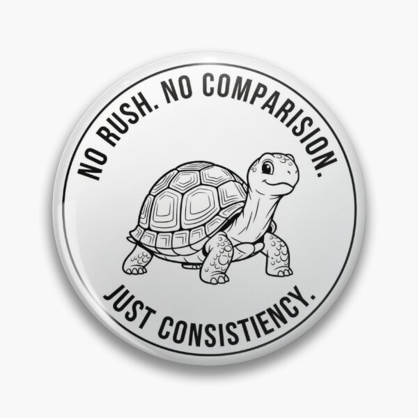Item preview, No Rush No Comparison Just Consistency Turtle Sticker designed and sold by Nicolae-SCROCIOB-Shop.